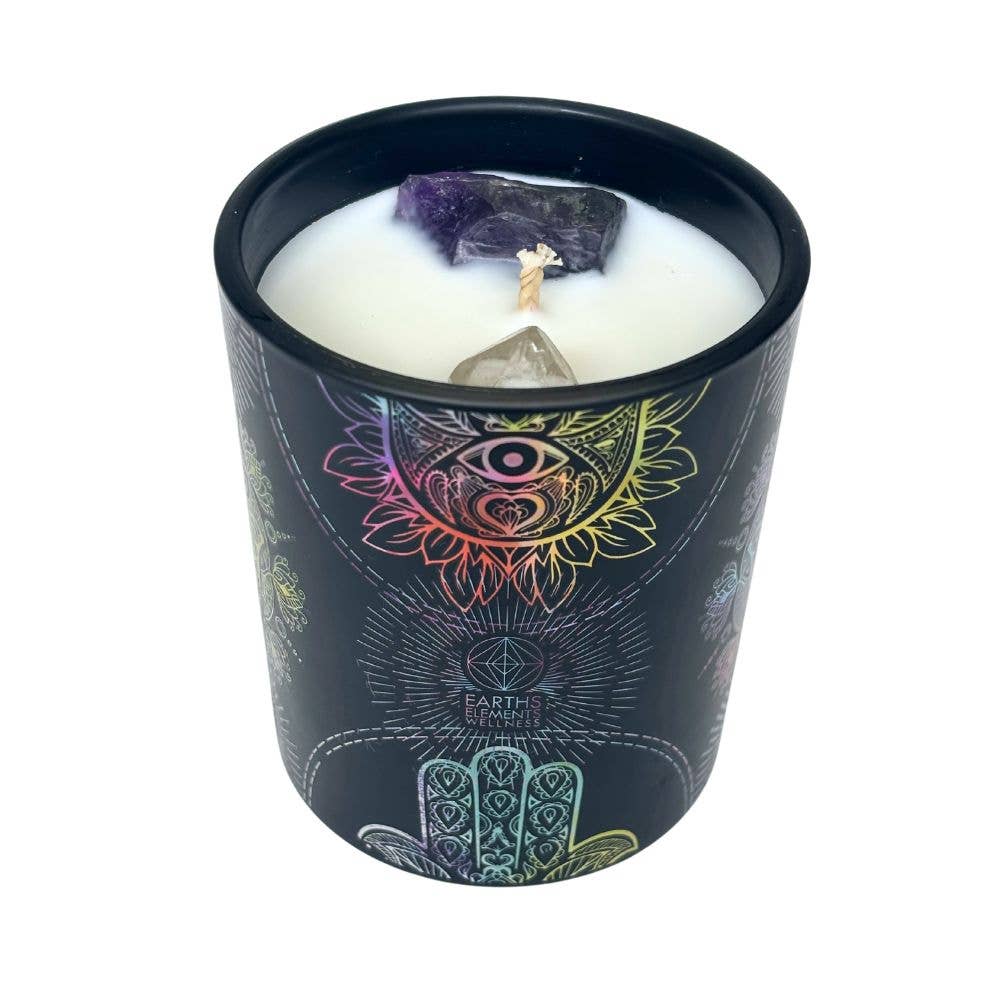 Hamsa Crystal Candle