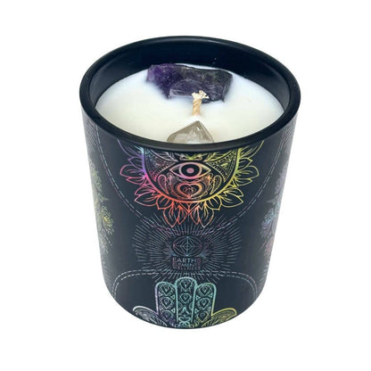 Hamsa Crystal Candle
