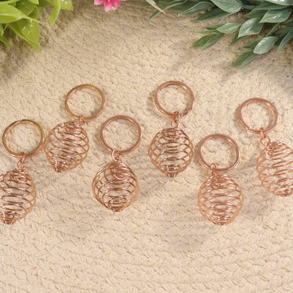 Copper Spiral Cage Keychain
