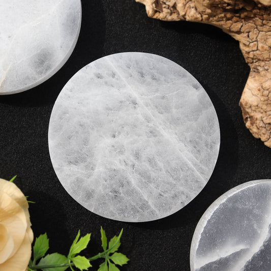 Selenite Round Charging Plate
